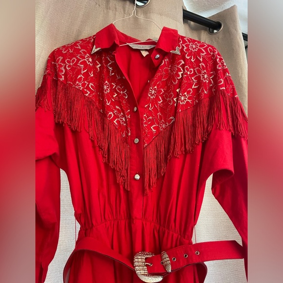 Vintage Lilia Smitty red cowgirl/western dress - Picture 2 of 3